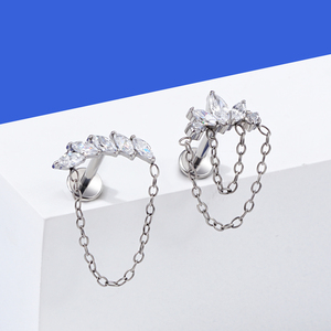 Toposh Fashion Bijoux de piercing interne en titane ASTM F136 pour femmes : labrets, clous d'<span class=keywords><strong>oreille</strong></span> et anneaux de nez - Product Image 4