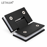 Charnière de porte de douche en acier inoxydable 304 avec plaques de montage rectangulaires et joints de protection pour quincaillerie de salle de bain