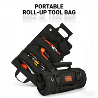 Sac de rangement pour outils Oxford imperméable avec fermeture éclair, pochette de rangement portable à enrouler, multi-poches, poignée, logo personnalisé OEM
