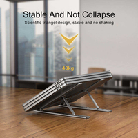Support de tablette pour ordinateur portable pliable et portable en métal, réglable en hauteur, pour iPad