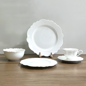 Juego de Vajilla de Porcelana Blanca con Encaje Francés, Tazón de Sopa Creativo, Plato de Hotel Personalizado, Vajilla de Cerámica Sostenible - Product Image 3
