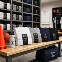Lot de T-shirts CVC 240 g/m² épais - Anti-plis, vierges pour uniformes scolaires et sportifs