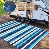 Tapis de camping personnalisé pour camping-car, en PP tissé, résistant aux plis et à l'humidité, pour jardins, cours et pelouses
