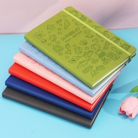 Carnet A5 A6 en PU avec motif gaufré mignon, 200 pages lignées, reliure cousue, bloc-notes avec bande élastique, papeterie pour étudiants, cadeaux