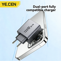 Chargeur compatible avec la norme européenne 120W en nitrure de gallium, adapté à Xiaomi, Redmi, OPPO, OnePlus, Realme, Huawei, Honor, VIVO