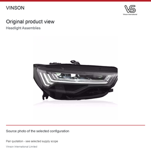 Paires de phares pour Audi A6L C7 2016-2018, application de garniture inférieure d'origine - Product Image 2
