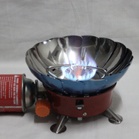Réchaud de camping portable à gaz butane/propane, brûleur Lotus en acier, pour voyages, randonnées et pique-niques