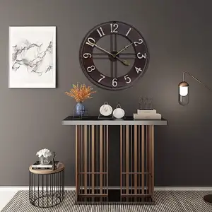 Relógio de parede extra grande, arte de ferro, relógio retrô puro de metal, decoração decorativa grande para casa, sala de estar