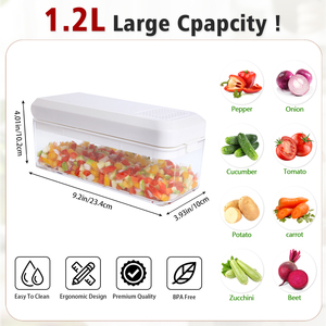 Picador de Verduras de 9 Cuchillas con Contenedor, Rebanador de Frutas, Cortador en Dados, Rallador, Utensilio de Cocina - Product Image 6