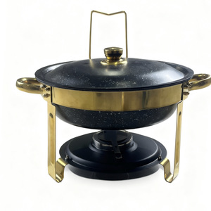 Metarren Maifan Stone Coated Alcohol Stove Round Insulated With Lid Stainless Steel Buffet Cookware Modern Design - Product Image 4