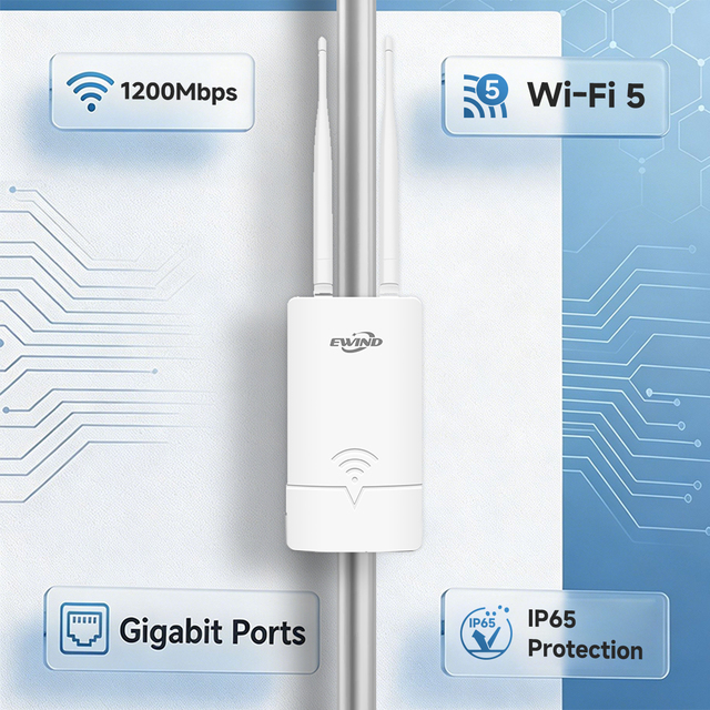 Best Seller Outdoor High Power WiFi5 Wireless Bridge Dual Band AP Support Repeater Mode Long Range Wireless Access Point