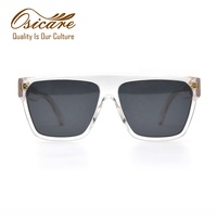 Lunettes de soleil Osicare de haute qualité, design rétro, monture en acétate Mazzucchelli vintage, lunettes de soleil pour hommes, luxe, cricket, 100% S2 foncé, homme