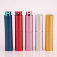 Flacon de parfum cosmétique en aluminium givré rechargeable Mingsheng Travel, 5 ml, 8 ml, 10 ml, atomiseur vide, atomiseur de poche, flacon en verre