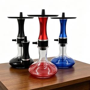 Kit de Chicha Moderne en Verre avec Base en Aluminium Rouge, Noir, Bleu et Accessoires pour Fumeurs - Product Image 4