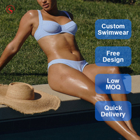 Maillots de bain personnalisés à faible MOQ pour femmes, ensemble bikini côtelé à armatures, conception gratuite, OEM ODM, fabricant de vêtements de plage sous marque privée