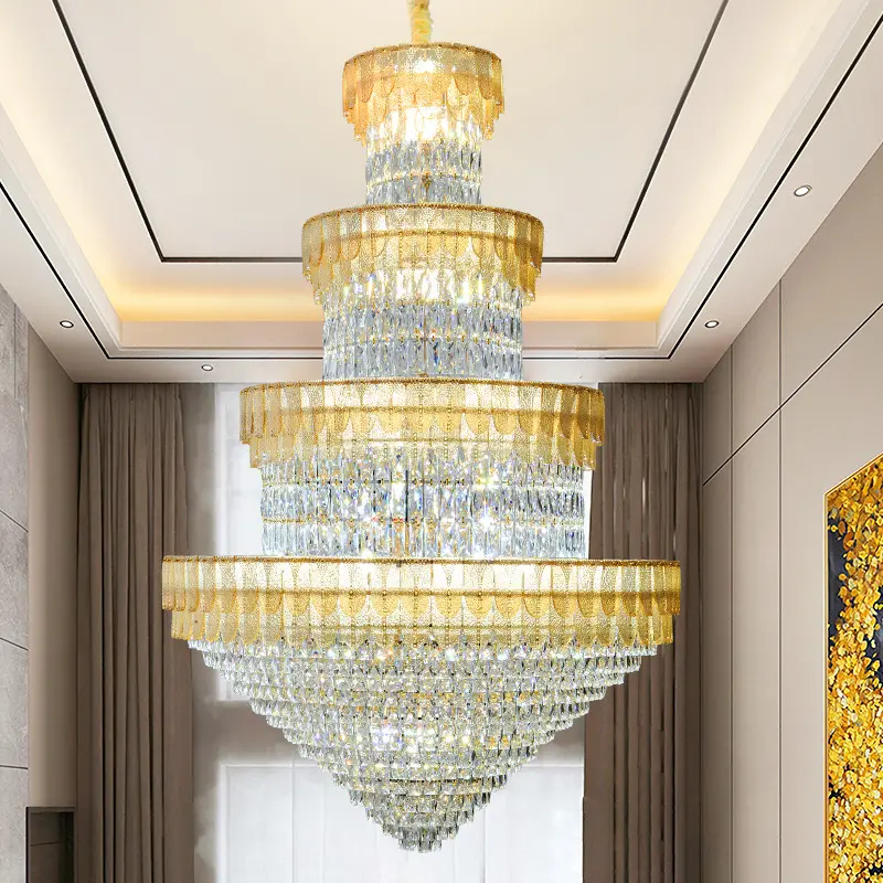 Faros modernos para sala de estar, luz de cristal de edificio compuesto, de lujo