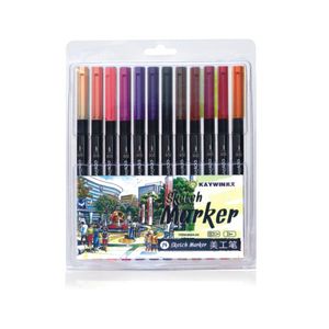 Stylo de couleur d'eau à double pointe, livraison gratuite, 602A # - Product Image 3