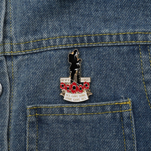 1 dünya savaşı hatıraları asla unutma kırmızı çiçek emaye rozeti alaşım broş - Product Image 5