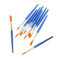 Juego de Pinceles de Pintura Acrílica, Óleo y Acuarela BECOL, con Mango de Plástico y Cabeza Plana de Nailon, para Dibujo Artístico Infantil, Venta al Por Mayor