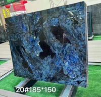 Dalles et carreaux de pierre de granit bleu labradorite lémurienne naturelle de luxe populaire de Madagascar pour la décoration de comptoirs de cuisine