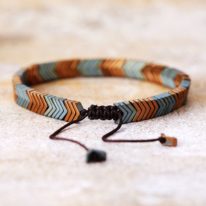 V-Shaped Arrow <b>Copper</b> Alloy <b>Bracelet</b> Adjustable Unisex Jewelry Gift - Product Image 3