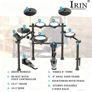 <span class=keywords><strong>Batterie</strong></span> électronique d'usine en gros avec 4 pads en maille silencieux, pédales, trône, <span class=keywords><strong>casque</strong></span>, baguettes, kit de <span class=keywords><strong>batterie</strong></span> électronique <span class=keywords><strong>pour</strong></span> débutant - Product Image 2