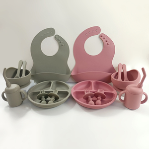 Commercio all'ingrosso di alta qualità Set di alimentazione del bambino BPA Free Eco-tossico amichevole per uso alimentare in Silicone stoviglie sicuro durevole LOGO personalizzato - Product Image 1