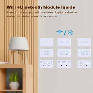 Interrupteur intelligent LangYeao standard australien à 5 boutons, plaque tactile <span class=keywords><strong>Wi</strong></span>-<span class=keywords><strong>Fi</strong></span> 240V, série d'éclairage intelligent horizontal - Product Image 2
