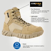 Bottes tactiques en nylon Ripstop Cordura Coyote Tan, bottes tactiques HydroGuard imperméables et antidérapantes, chaussures de patrouille