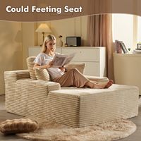Chaise longue surdimensionnée canapé-lit rembourré avec coussins et accoudoirs, chaise-lit en peluche