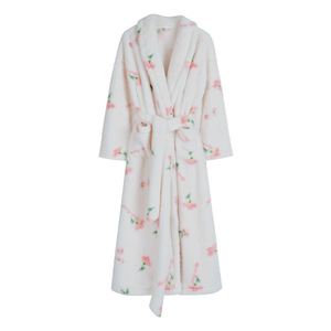 Peignoir imprimé floral <span class=keywords><strong>de</strong></span> luxe pour filles Style <span class=keywords><strong>de</strong></span> fleur épaisse <span class=keywords><strong>Robe</strong></span> <span class=keywords><strong>de</strong></span> <span class=keywords><strong>chambre</strong></span> en molleton <span class=keywords><strong>de</strong></span> flanelle à séchage rapide pour l'hiver <span class=keywords><strong>Robe</strong></span> <span class=keywords><strong>de</strong></span> bain à la maison - Product Image 6