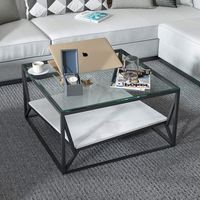 Table basse en fer trempé de luxe moderne, support rectangulaire, créatif, en verre trempé, nordique, pour salon, nouvelle collection