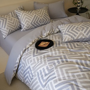 Bán Buôn Cao cấp Gối Màu Tím In Ấn Sanding <span class=keywords><strong>Comforter</strong></span> Bộ Khăn Trải Giường Bông Được Trang Bị Tấm 2M/2.2M In Ấn Bộ Đồ Giường Đặt - Product Image 4