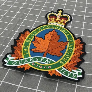 New Design Embroidered Royal British Badge Customized Design Iron On Embroidery Uniform Patches