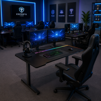 Bureau d'ordinateur AOR à réglage électrique avec design ergonomique, conçu pour les compétitions e-sport intelligentes