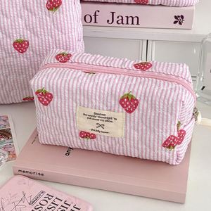 Large Capacity Cotton Zipper Foldable Outdoor Travel Makeup Organizer Storage Practical Cosmetic <b>Bag</b> Soft Handle for Gift - Product Image 5