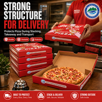 Boîte à pizza en carton ondulé de qualité alimentaire avec logo personnalisé pour restaurant