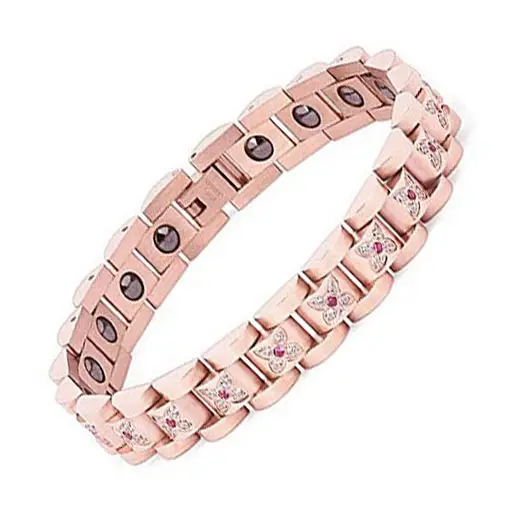 Rosé vergoldete Diamant-Magnet armbänder aus rostfreiem Stahl