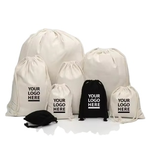 Sac en toile de coton personnalisé avec logo imprimé, moyen, double face, chaud, unique, avec cordon de serrage et poignée en corde - Product Image 1