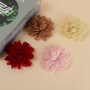 Organza Flower Handmade DIY <b>Accessories</b> For Hair Hats <b>Wedding</b> Jewelry 6 Colors - Product Image 3
