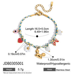 Lunatique Coloré Tressé Corde Or Soleil <span class=keywords><strong>Scooter</strong></span> Totem Charmes Bracelet En Acier Inoxydable pour Vacances Vibes - Product Image 3