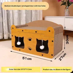 <span class=keywords><strong>บ้าน</strong></span>แมวแบบ 2-in-1 ที่ทนทาน ประหยัดพื้นที่ ทำจากกระดาษลูกฟูกไม่เป็นพิษ พร้อมที่ข่วนและที่นอน ช่วยให้แมวเพลินสนุกในบ้าน - Product Image 6