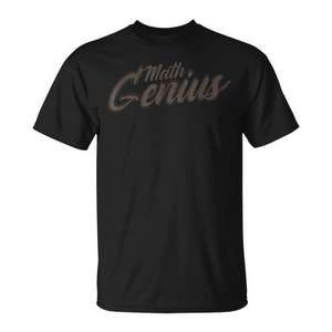 Camiseta Math Genius Nerd negra unisex para adultos talla mediana - Product Image 1