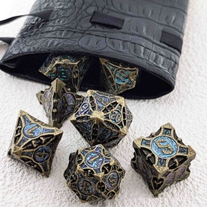 Ensemble de dés RPG Dragons et Donjons de haute qualité Forme polyédrique Dés mdn personnalisés en métal 7 pièces avec boîte-cadeau pour les jeux de rôle - Product Image 2