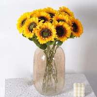 Tiges de fleurs artificielles tournesol en tissu les plus vendues, longues tiges en vrac pour bouquets de mariage, décoration intérieure et accessoires de photographie