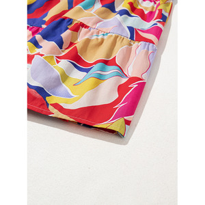 15% ra khỏi người yêu mới hợp thời trang phụ nữ trừu tượng in xù rung tay áo tầng mini Ăn mặc - Product Image 4