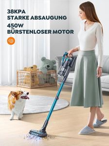 <span class=keywords><strong>Aspirateur</strong></span> <span class=keywords><strong>balai</strong></span> <span class=keywords><strong>sans</strong></span> <span class=keywords><strong>fil</strong></span> puissant 38KPA 450W avec écran OLED, tablette aromatique, jusqu'à 55 min d'autonomie et filtration multi-cône - Product Image 5