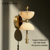 Applique murale de luxe en albâtre pour chambre à coucher, lampe décorative moderne en cuivre et marbre espagnol, éclairage mural LED