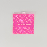 Mini pochette à bijoux en plastique PVC avec logo en feuille d'or personnalisé emballage de bijoux cosmétiques sac à fermeture éclair pour bijoux avec strass