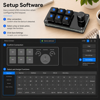 Teclado USB con Cable SIKAI, Controlador de 6 Teclas y 1 Perilla Grande, Retroiluminación RGB, Panel de Teclas Personalizables para Volumen, Streaming, Edición y Oficina